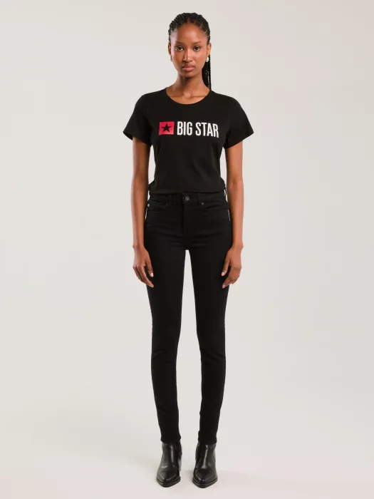 Koszulka damska z logo czarna Risma 906