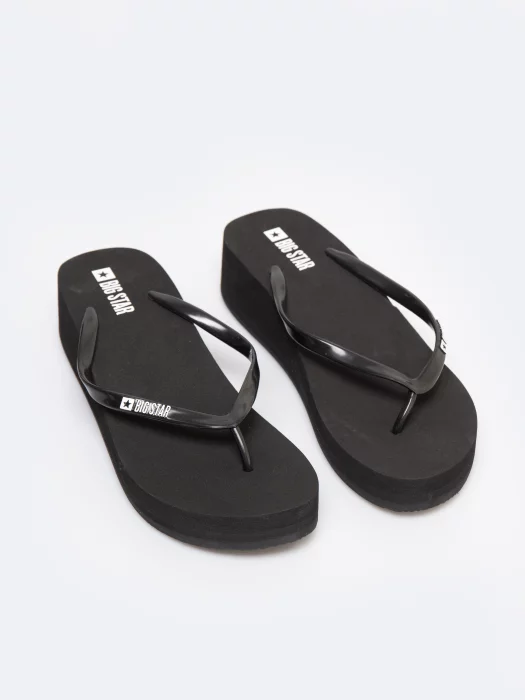 Japonki damskie na platformie czarne RR274A549 906