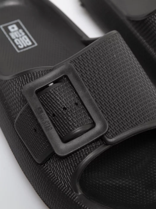 Klapki damskie z ozdobną klamrą czarne RR274A571 906