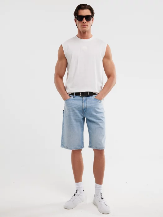 Koszulka męska bez rękawów biała Irrer 100