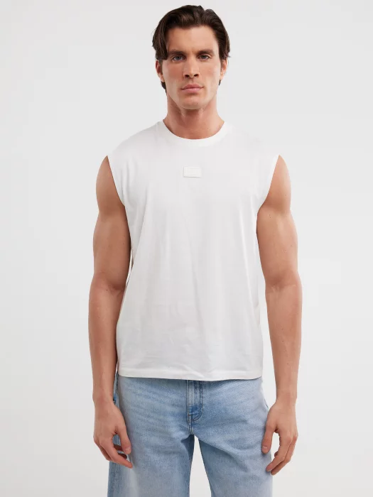 Koszulka męska bez rękawów biała Irrer 100