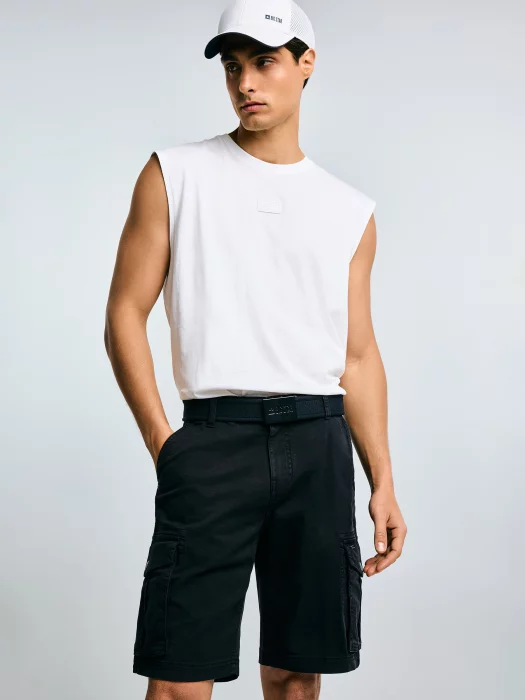 Koszulka męska bez rękawów biała Irrer 100