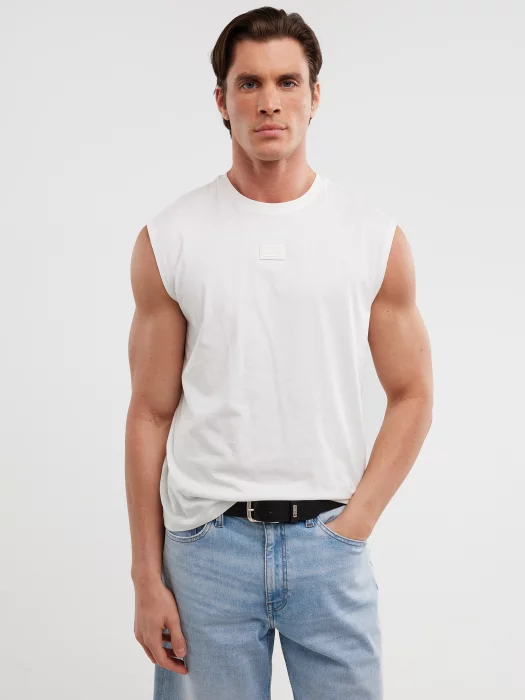Koszulka męska bez rękawów biała Irrer 100