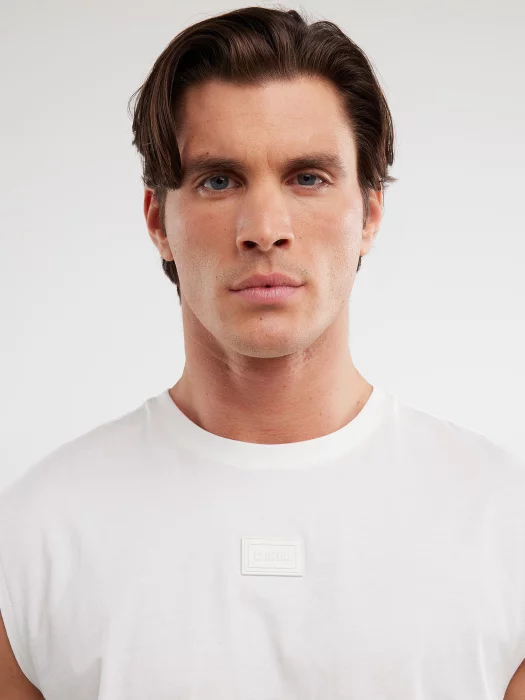 Koszulka męska bez rękawów biała Irrer 100