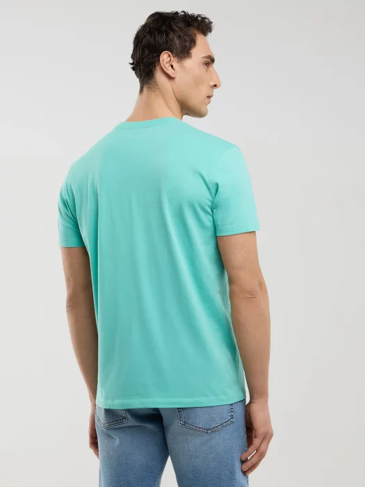 Koszulka męska z krótkim rękawem z logo BIG STAR turkusowa Brunomi 302