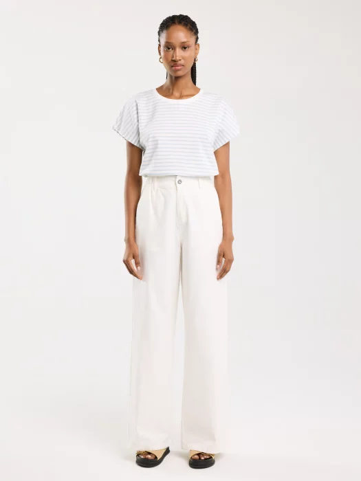 Koszulka damska w paski biało-niebieska Aleksa 400