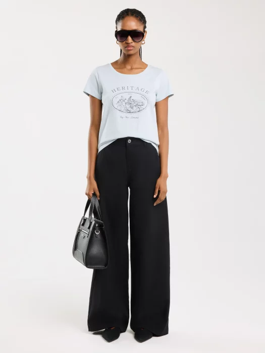 Koszulka damska z nadrukiem błękitna Alota 400