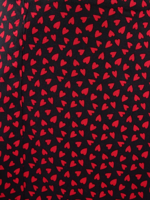 Spódnica damska midi z wiskozy w serduszka czarna Deluni 906