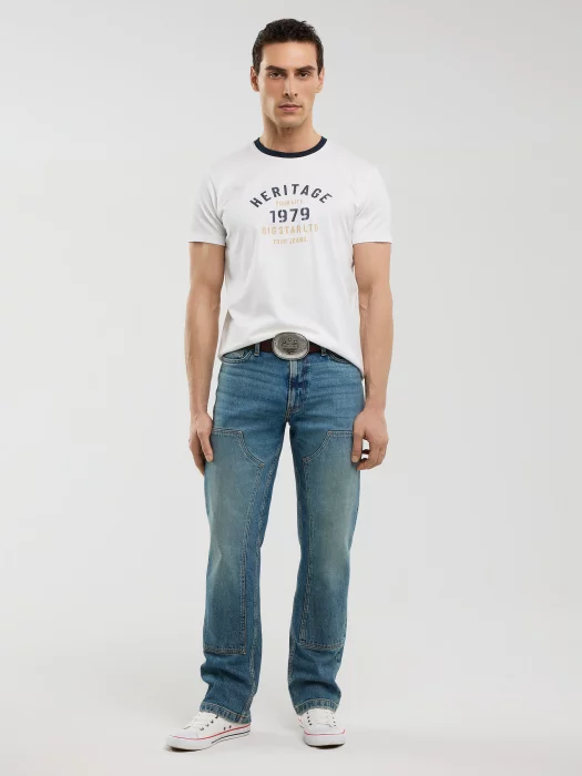 Koszulka męska z nadrukiem biała Jaros 100