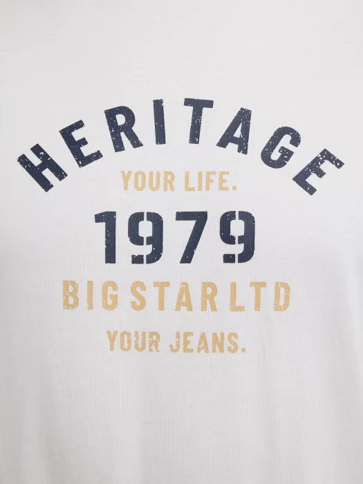 Koszulka męska z nadrukiem biała Jaros 100