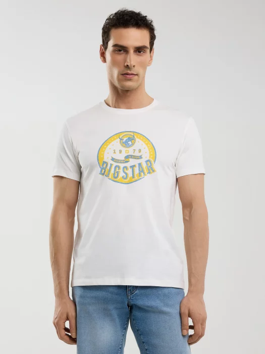 Koszulka męska z nadrukiem biała Stelian 100