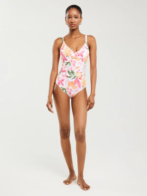 Kostium kąpielowy jednoczęściowy z motywem kwiatowym Sallsa 000