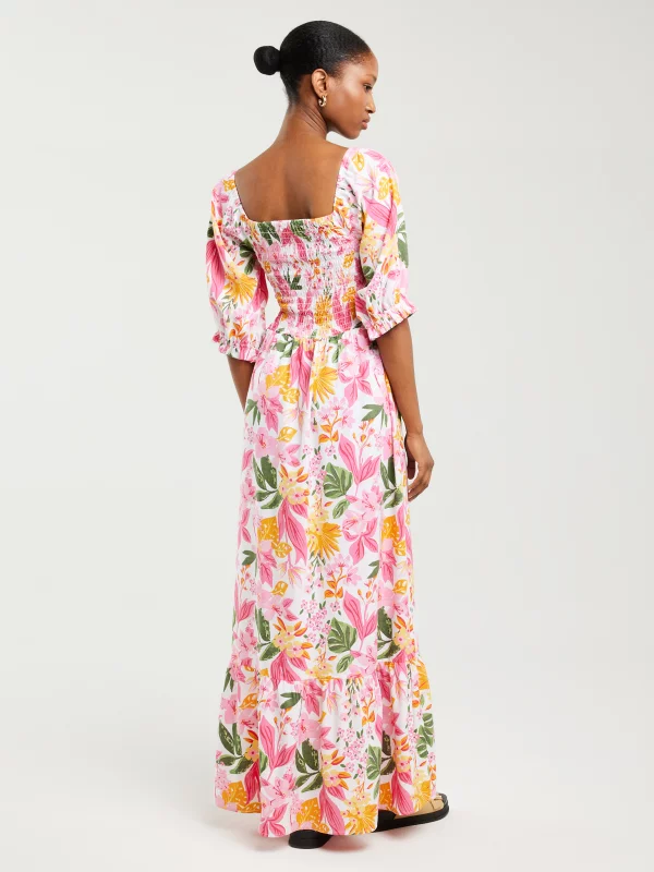 Sukienka damska maxi z motywem kwiatowym Dinova 000