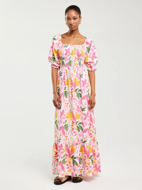 Sukienka damska maxi z motywem kwiatowym Dinova 000