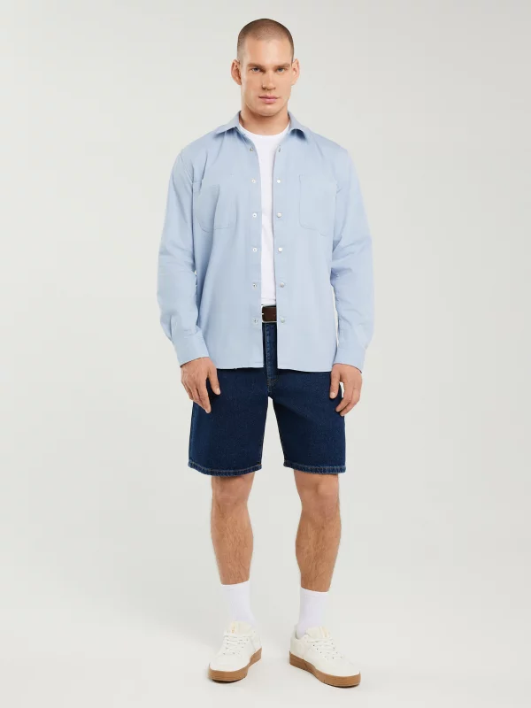 Koszula męska typu worker niebieska Gowis 401