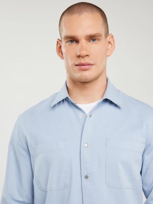 Koszula męska typu worker niebieska Gowis 401