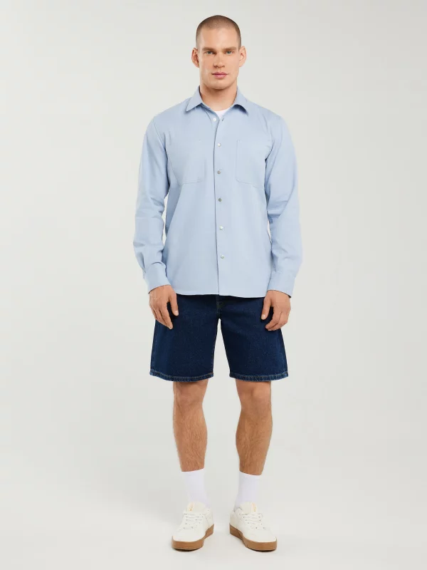 Koszula męska typu worker niebieska Gowis 401