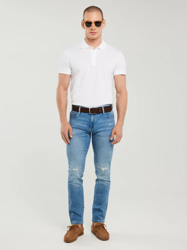 Koszulka męska polo biała Markolinos 101