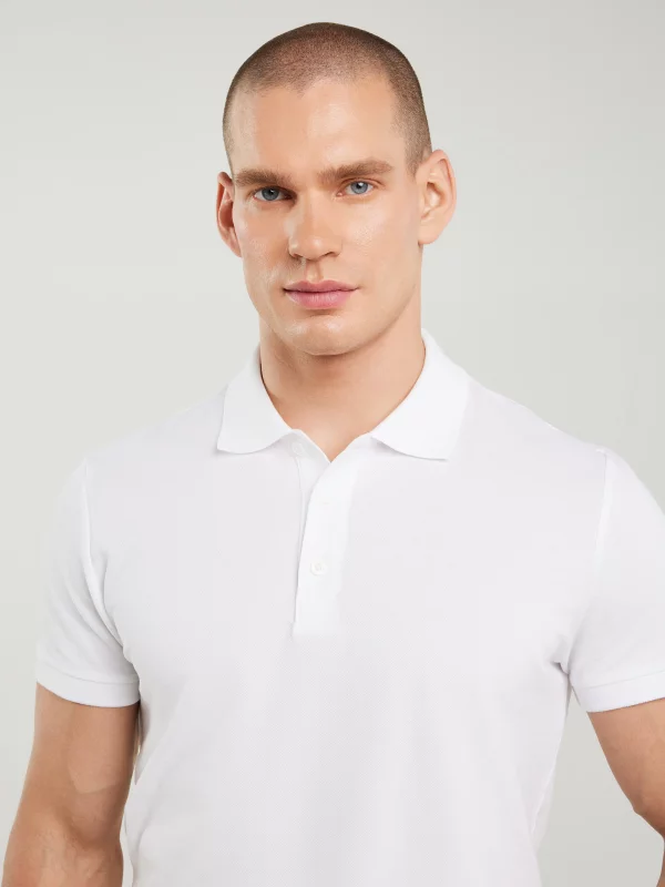 Koszulka męska polo biała Markolinos 101