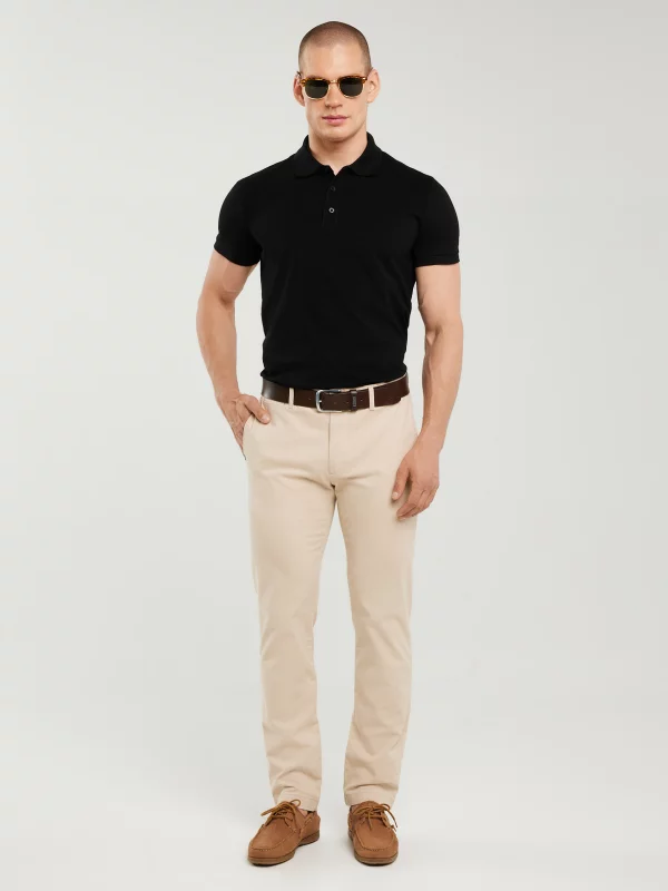 Koszulka męska polo czarna Markolinos 906