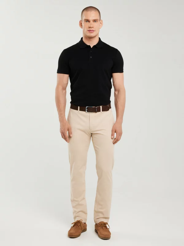 Koszulka męska polo czarna Markolinos 906