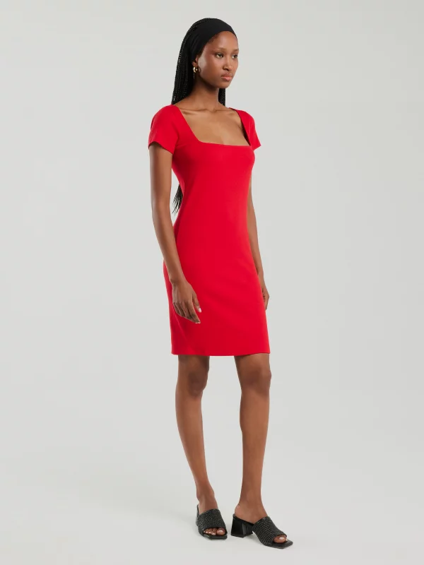 Sukienka damska mini w prążek czerwona Felice 603