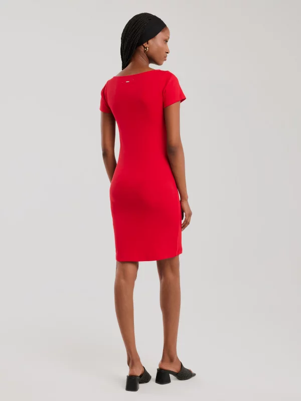 Sukienka damska mini w prążek czerwona Felice 603