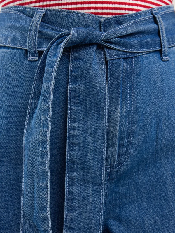 Jeansy damskie wide z paskiem niebieskie Julii 312