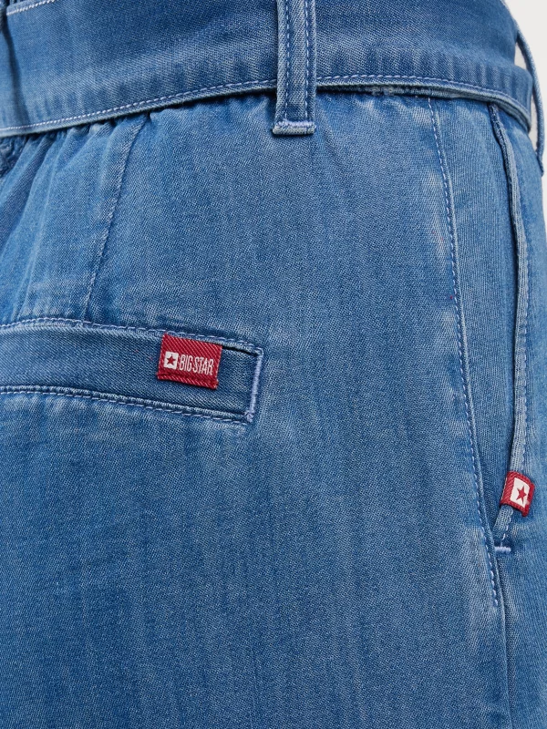 Jeansy damskie wide z paskiem niebieskie Julii 312