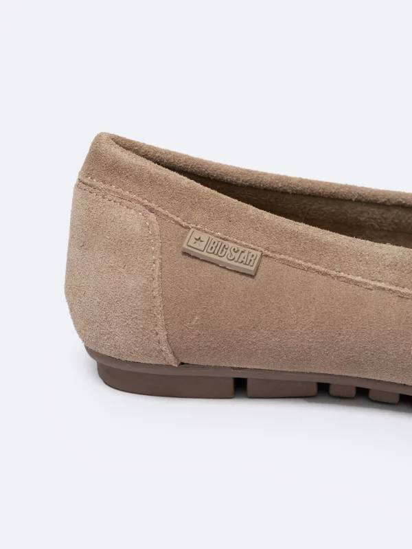 Mokasyny damskie zamszowe brązowe NN274572 803