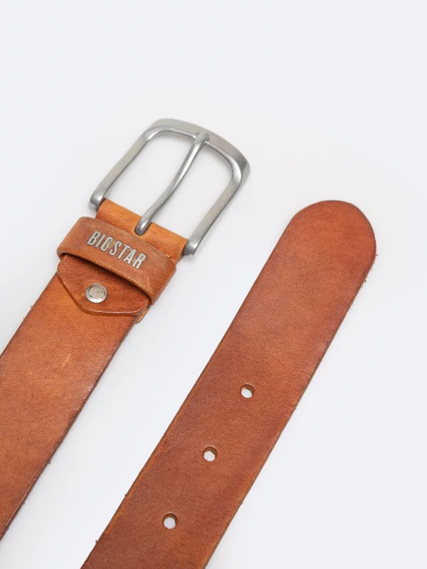 Pasek męski skórzany jasnobrązowy 1126 802