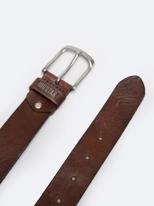 Pasek męski skórzany brązowy 1126 850