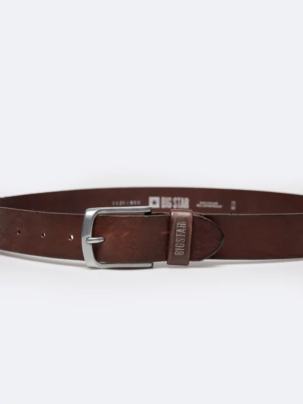 Pasek męski skórzany brązowy 1126 850