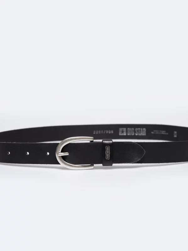 Pasek damski skórzany czarny 2286 906