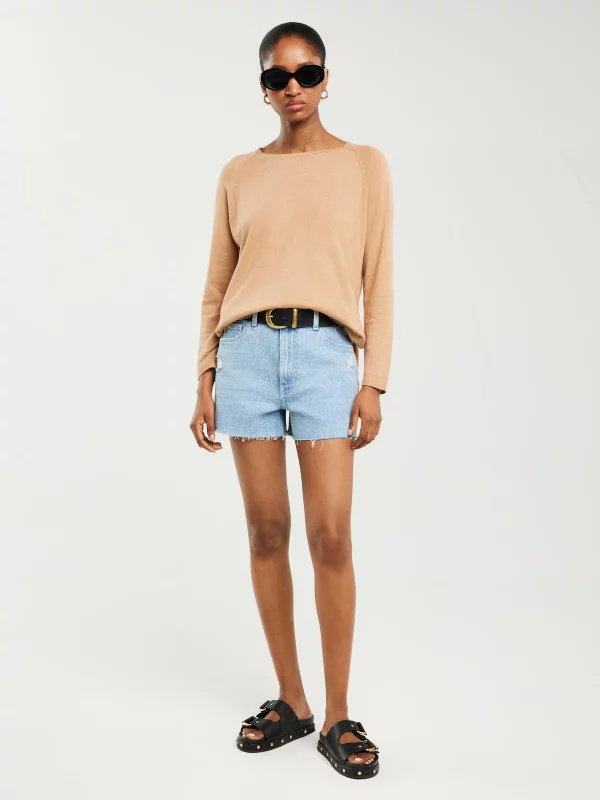 Sweter damski z wiskozy brązowy Airin 802