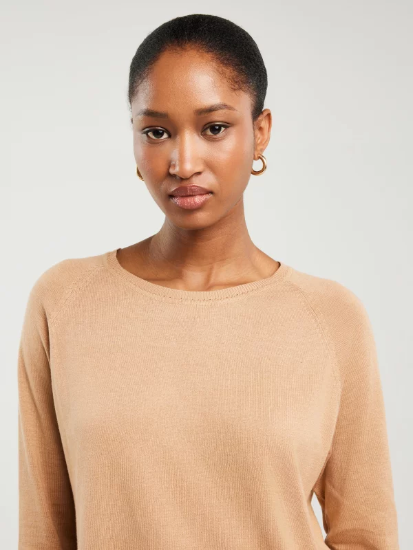 Sweter damski z wiskozy brązowy Airin 802