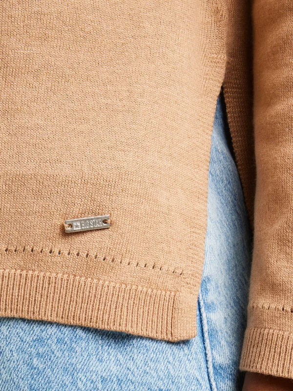 Sweter damski z wiskozy brązowy Airin 802