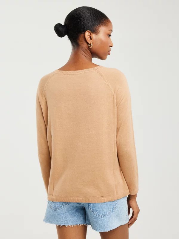 Sweter damski z wiskozy brązowy Airin 802