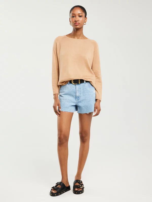 Sweter damski z wiskozy brązowy Airin 802