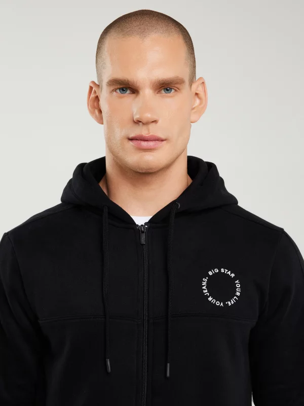 Bluza męska z kapturem czarna Ajron 906/ Kersyn 906