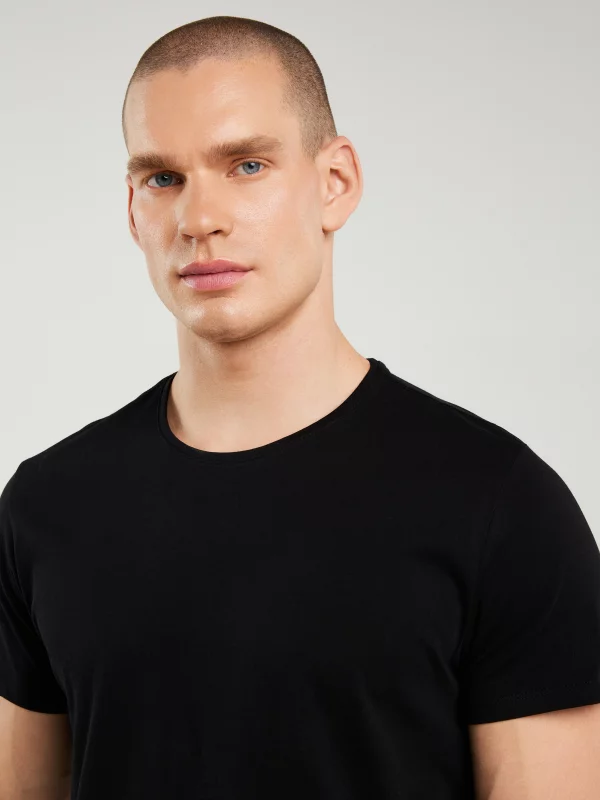 Koszulka męska bawełniana czarna Basic 906