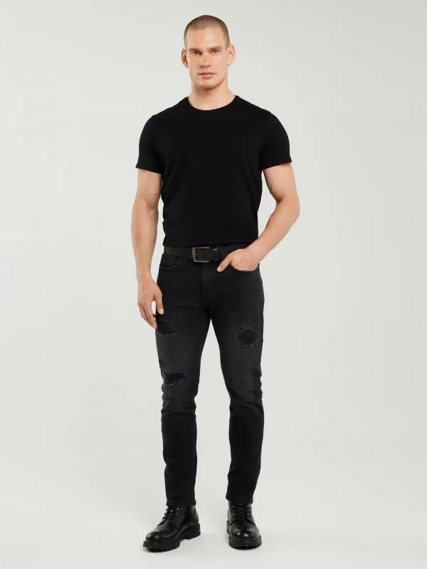 Koszulka męska bawełniana czarna Basic 906