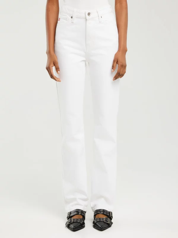 Jeansy damskie z prostą nogawką białe Winona 101