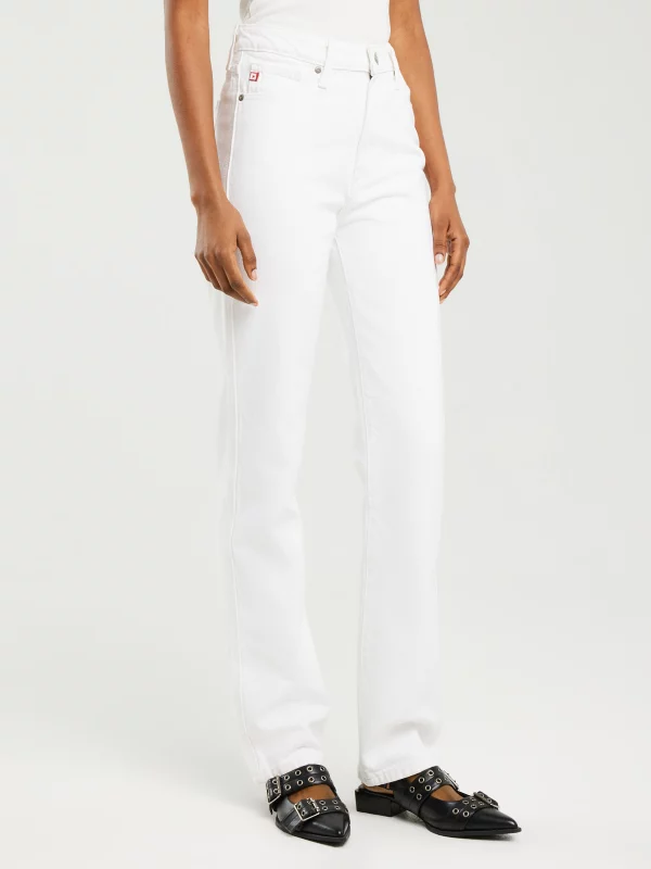 Jeansy damskie z prostą nogawką białe Winona 101