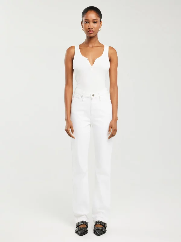 Jeansy damskie z prostą nogawką białe Winona 101