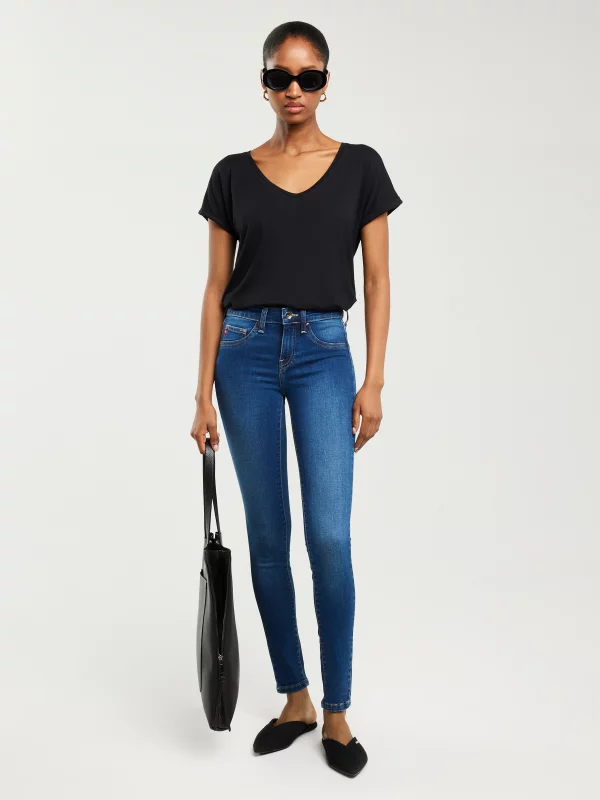 Jeansy damskie super skinny niebieskie Destiny 358