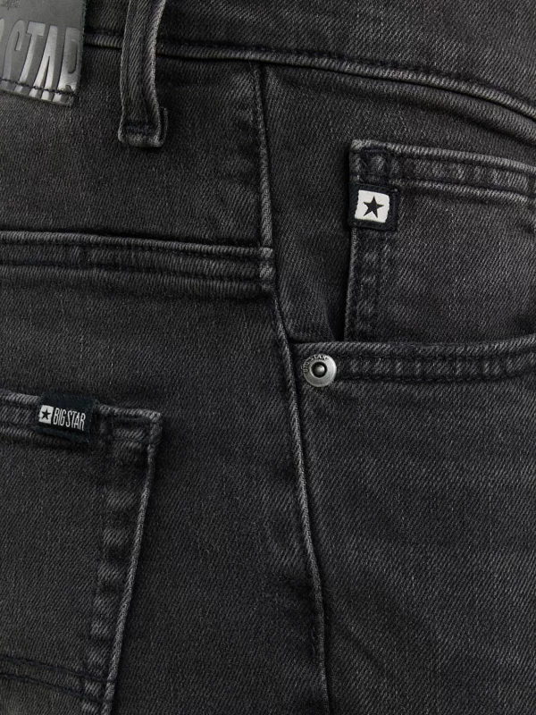 Jeansy męskie dopasowane z przetarciami czarne Martin 953