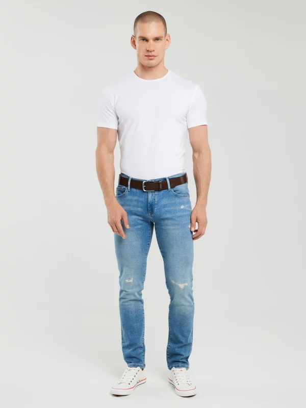 Koszulka męska slim z bawełny supima biała Supiclassic 101