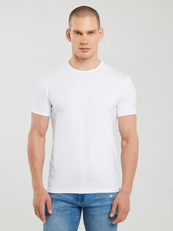 Koszulka męska slim z bawełny supima biała Supiclassic 101