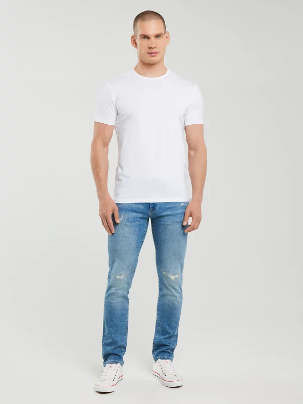 Koszulka męska slim z bawełny supima biała Supiclassic 101